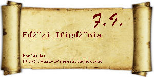 Füzi Ifigénia névjegykártya